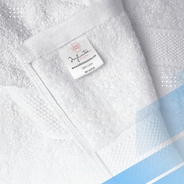 Infinitee Xclusives Luxury 100% Ring-Spun Cotton Bath Towels Set of 4 (27x54 inches) – Soft, Absorbent & Quick-Drying Towels for Bathroom, Gym, Spa & Hotel Use (Brilliant White)