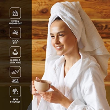 Infinitee Xclusives Luxury 100% Ring-Spun Cotton Bath Towels Set of 4 (27x54 inches) – Soft, Absorbent & Quick-Drying Towels for Bathroom, Gym, Spa & Hotel Use (Brilliant White)