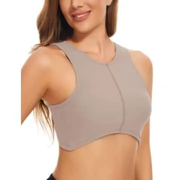 MISSACTIVER Women's V Neck Crop Tank Top with Built-in Bra