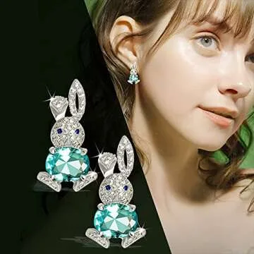 Cute Easter Bunny Earrings for Women Acrylic Easter Basket Eggs Bunny Rabbit Earrings Earrings Jewelry Gift (H)