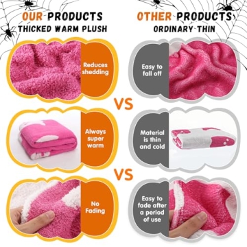 Mindsoft Halloween Ghost Throw Blanket Set Include Pink White Ghost Throw Blanket Cute Blanket Soft Cozy and Cute Ghost Keychain for Living Room Sofa Bed Girlfriend Wife Gifts(Viral Pink)