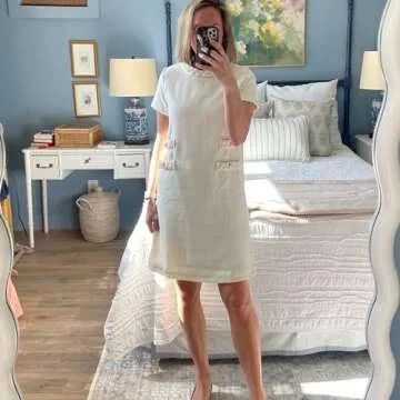 SeeLuNa Women's Vintage Tweed Dress - Elegant A-line Style