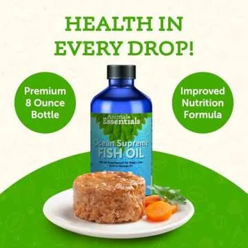 Animal Essentials Ocean Supreme Fish Oil for Dogs & Cats - Rich in Omega 3, Skin and Coat Health, Fish Oil Liquid Supplement, Human Grade Herbs - 8 Oz