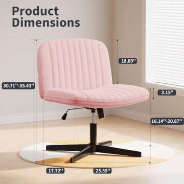 Naspaluro Modern Armless Adjustable Office Chair