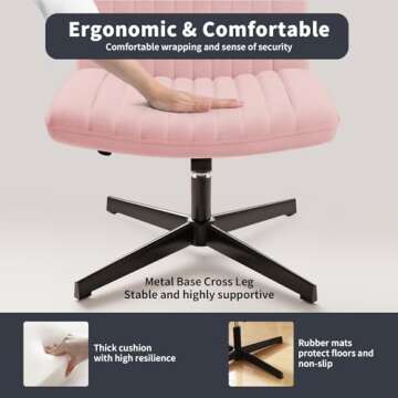 Naspaluro Modern Armless Adjustable Office Chair