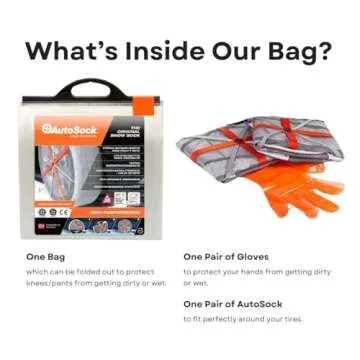 AutoSock for Passenger Vehicles HP698, Snow Socks for Tires, Pack of 2