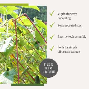 Gardener's Supply Cucumber Trellis for Easy Harvesting