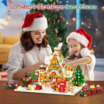 INSOON Advent Calendar 2024 Gingerbread House 3.6 Mini Building Set with LED Light - 24 Day Christmas Countdown Building Block 1763 PCS, Xmas Gift Brick Toy Playset for Adult Teens Kids Girls Boys Ages 10+