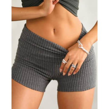 Stylish NUFIWI Women Fold Over Yoga Shorts for Summer