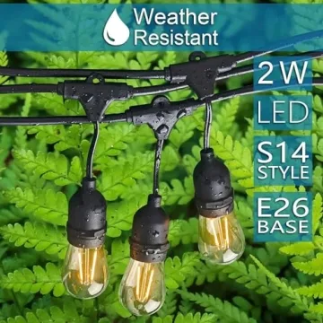 Banord Dimmable LED String Lights for Outdoor Use