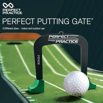 Perfect Practice Putting Gates (3-Pack) - Differently Sized Golf Putting Gates, Putting Aid to Improve & Perfect Stroke, Golf Practice, w/Detachable Legs & Carrying Case, Indoor & Outdoor Use