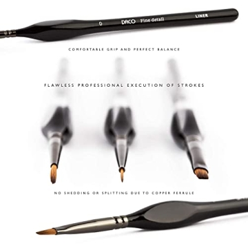 DACO Miniature Paint Brush Set, 15 Detail Brushes with Holder