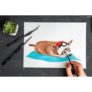 DACO Miniature Paint Brush Set, 15 Detail Brushes with Holder