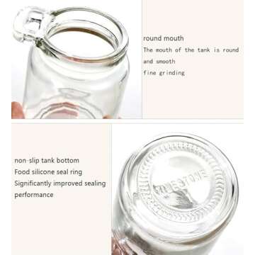 1 Pcs250ml/8.5oz Jars with Lids Glass Jars Bath Salt Container With Scoop Glass Jar With Bamboo Lid With Cork Lids & Spoons Clear Empty Glass Jars for Dry Goods, Cookie,Candy,Spice Sugar,Coffee Nuts