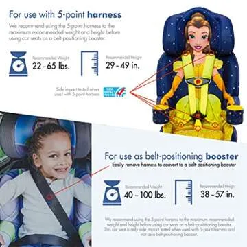 KidsEmbrace Beauty and the Beast Car Seat for Ages 2-10