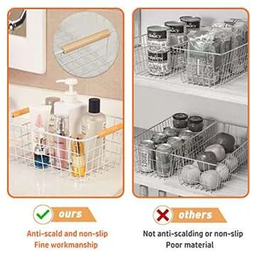 Panghuhu88 White Wire Storage Baskets - 6 Pcs Set