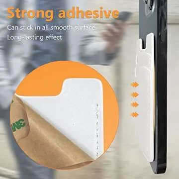 Phone Wallet, Leather Phone Card Holder, Stretchy Card Holder for Back of Phone Credit Card Holder for Phone Case Compatible with Most of Cell Phone (iPhone, Samsung) - 2Pack White