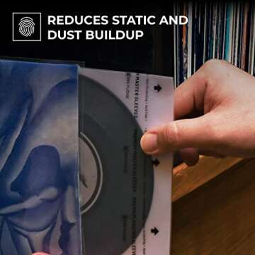 Big Fudge Vinyl Record Sleeves Inner - Vinyl Sleeves - Clear 3-Layer Album Covers with Anti-Static Rice Paper - Acid Free Protective Outer Cover for 7" Records - White, 50 Pack