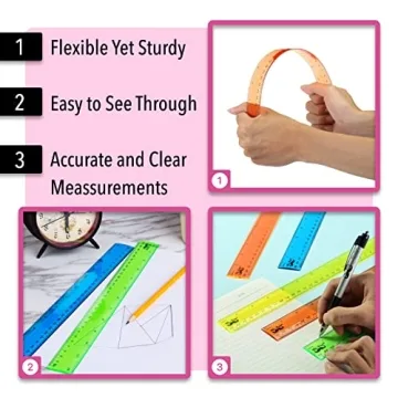 Mr. Pen Vibrant 12 Inch Ruler Set for School and Art