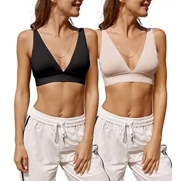 Knowyou Women's Seamless Plunge Bra - Elegant Deep V Neck Wireless Comfort