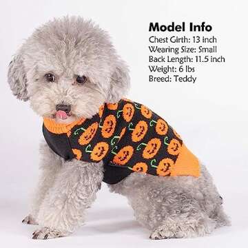 KYEESE Pumpkin Turtleneck Dog Sweater for Halloween Fun