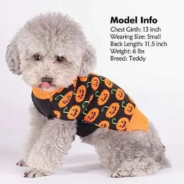 KYEESE Pumpkin Turtleneck Dog Sweater for Halloween Fun