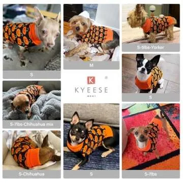 KYEESE Pumpkin Turtleneck Dog Sweater for Halloween Fun