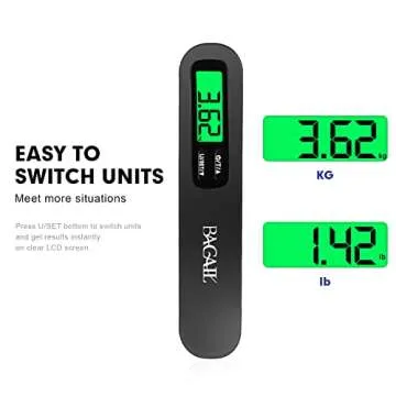 BAGAIL Digital Luggage Scale,110lbs Hanging Baggage Scale with Backlit LCD Display,Portable Suitcase Weighing Scale,Travel Luggage Weight Scale with Hook,Strong Straps for Travelers.(Black)