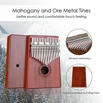 GECKO Kalimba 17 Keys Thumb Piano with Protective Case