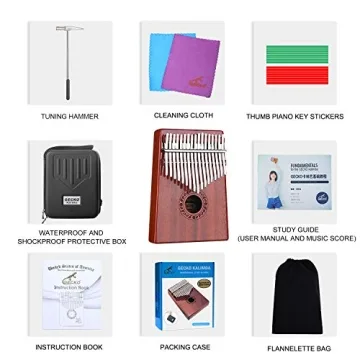 GECKO Kalimba 17 Keys Thumb Piano with Protective Case