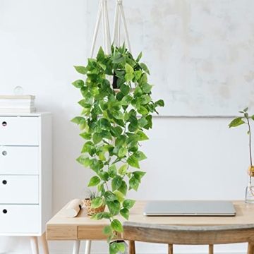 JPSOR Fake Hanging Plants for Home Decor - 4pcs Set