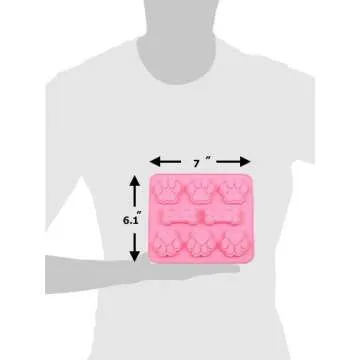 2 Pack Value Silicone Molds Pet Treat Paw and Bones, Animal Bones and Paws for Homemade Dog & Cat Treats, Baking Chocolate Candy, Oven Microwave Freezer Safe