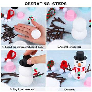 Aneco 9 Pack Christmas Snowman DIY Craft Kit Build Snowman Decorating Kit Modeling Clay Snowman Making Kit Holiday Gift Winter Toys for Xmas Party Home Supplies