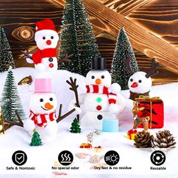 Aneco 9 Pack Christmas Snowman DIY Craft Kit Build Snowman Decorating Kit Modeling Clay Snowman Making Kit Holiday Gift Winter Toys for Xmas Party Home Supplies