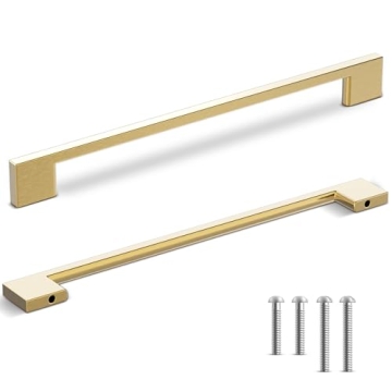 Southern Hills 5 Pack Gold Cabinet Pulls 224mm Brushed Gold Drawer Pulls Gold Handles for Drawers Br...