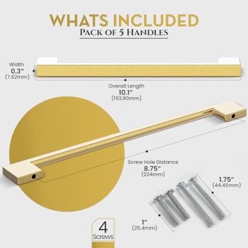 Stylish Gold Cabinet Pulls - Southern Hills 5 Pack