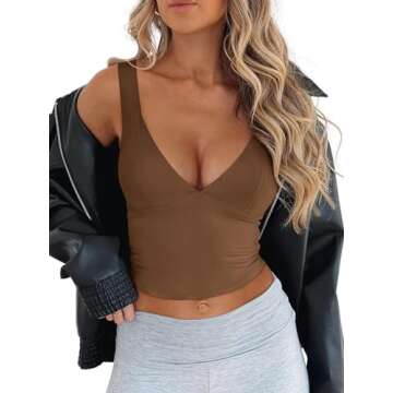 REORIA Cropped Corset Cami for Stylish Women