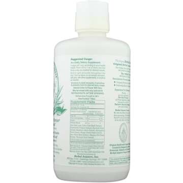 Herbal Whole Raw Aloe Vera Juice - Pure and Natural 32 fl. oz.