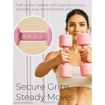kure.fit Adjustable Dumbbell Set｜2LB 3LB 4LB 5LB Light Hand Weights for Women｜One-Twist Weight A...