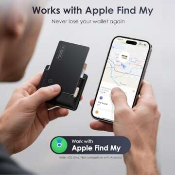 Wallet Tracker Card Air-Tag (iOS Only) - Work with Apple Find My, Bluetooth Tracker Smart Card Walle...