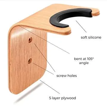 Guitar Wall Hanger - Secure Guitar Wall Mount for Acoustic/Ukulele - Space-Saving Guitar Accessories - Easy to Install Guitar Hook - Elegant Design Guitar Stand for Home/Studio Neck up to 2 in (50mm)