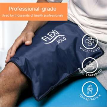 FlexiKold Gel Ice Pack (Standard Large: 10.5" x 14.5") Ice Packs for Injuries Reusable, Back Pain Relief, Knee Ice Pack Wrap, After Surgery, Ice Pack for Knee, Shoulder - 6300-COLD by NatraCure
