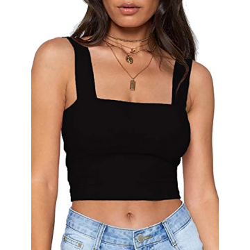 Abardsion Women's Sexy Sleeveless Basic Crop Tank Top