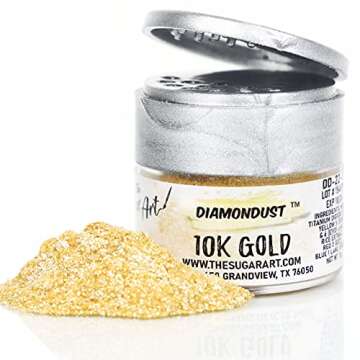 10K Gold Edible Glitter for Drinks, Cocktails, Cake Decorating, Strawberries, Chocolates & More | No...