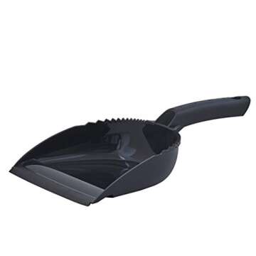Superio Handheld Comfort Grip Dustpan and Brush Set - Hand Broom with Swiss Natural Horsehair Bristles.