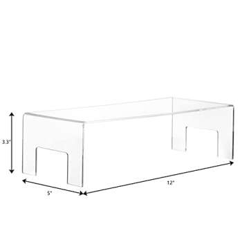 Frcctre 2 Pack Clear Acrylic Display Stand Risers, 5mm Thick Acrylic Showcase Fixtures for Jewelry D...