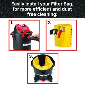 Shop-Vac 9067133 High Efficiency Filter Bags 2-Pack