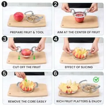 AUBENR Heavy Duty Apple Slicer with 12 Blades - Durable & Easy to Use