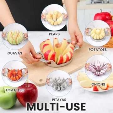 AUBENR Heavy Duty Apple Slicer with 12 Blades - Durable & Easy to Use