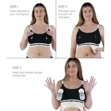 BRAVADO! DESIGNS Women's Maternity Clip and Pump Hands-Free Nursing Bra Accessory, Black, X-Large